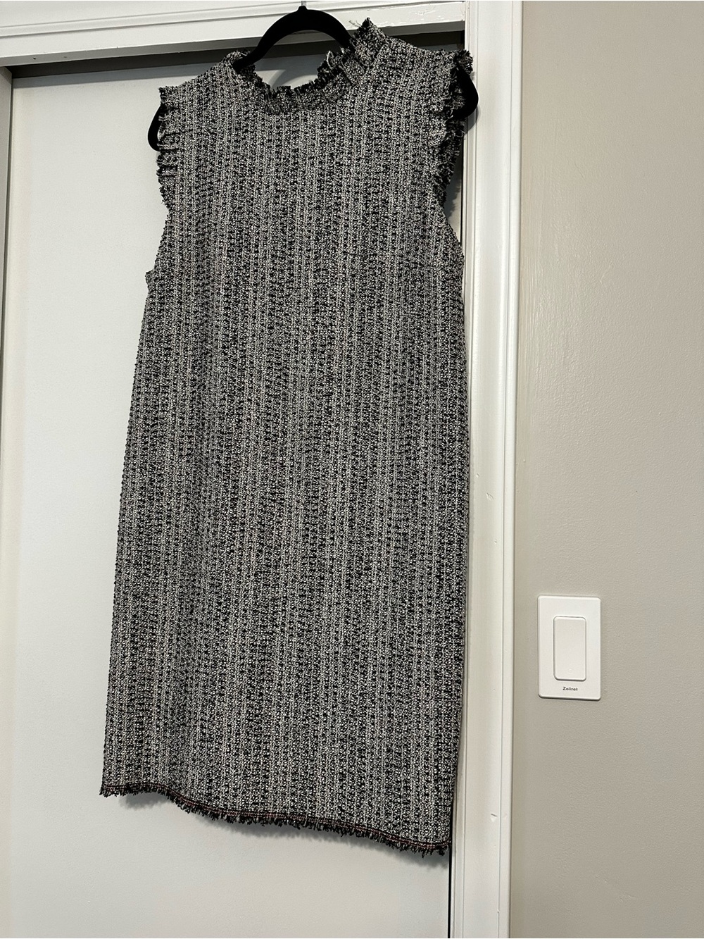 Eli + Ari black and white tweed dress - size large NWT
